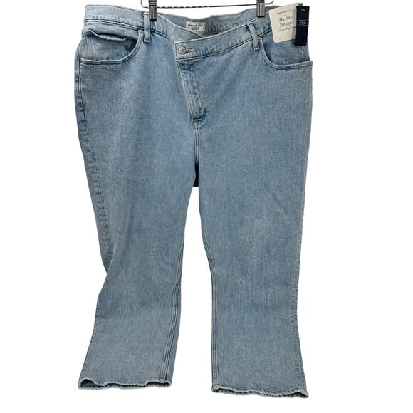 Abercrombie & Fitch Jeans Womens 22 Criss Cross 90's Straight High Rise NEW - Picture 3 of 13